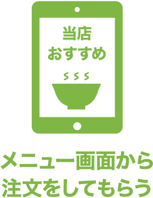 メニュー画面から注文をしてもらう