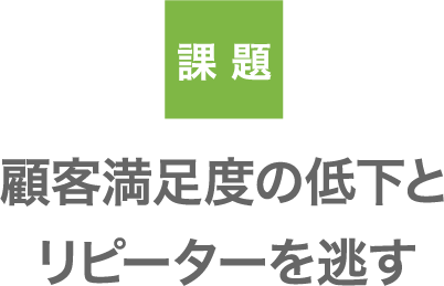 課題：顧客満足度の低下とリピーターを逃す